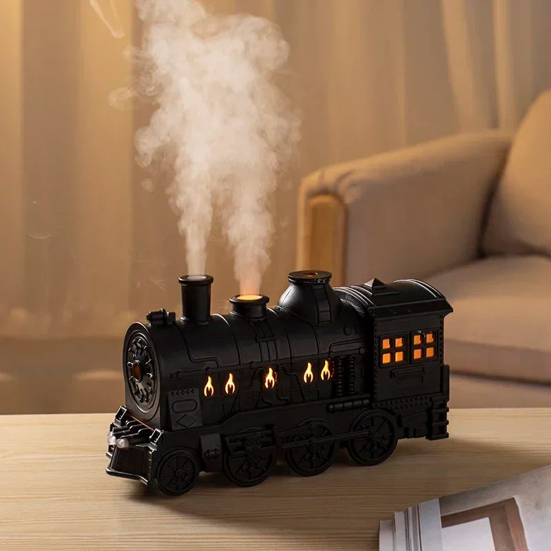 Mini Train Aromatherapy Essential Oil Diffuser - Ultrasonic Cool Mist Humidifier with LED Light